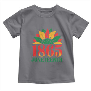 Juneteenth 1865 Sunflower Toddler T Shirt Celebrate African American Freedom Day TS01 Charcoal Print Your Wear