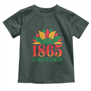 Juneteenth 1865 Sunflower Toddler T Shirt Celebrate African American Freedom Day TS01 Dark Forest Green Print Your Wear