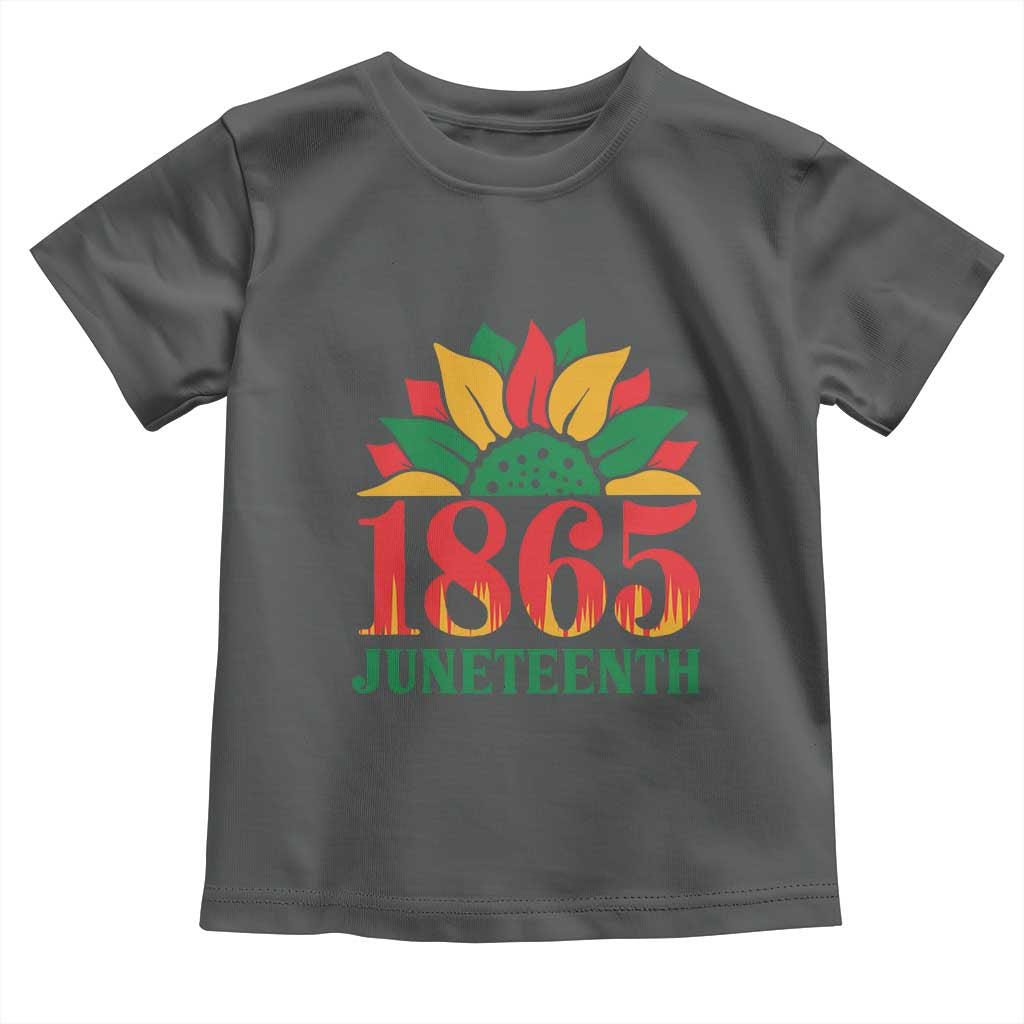 Juneteenth 1865 Sunflower Toddler T Shirt Celebrate African American Freedom Day TS01 Dark Heather Print Your Wear