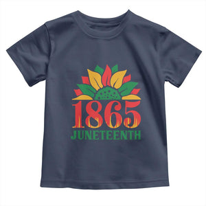 Juneteenth 1865 Sunflower Toddler T Shirt Celebrate African American Freedom Day TS01 Navy Print Your Wear