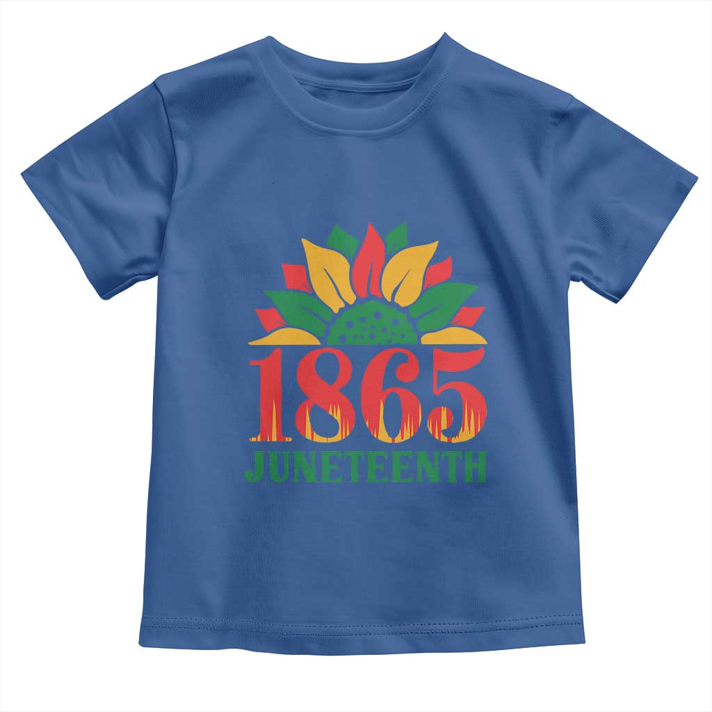 Juneteenth 1865 Sunflower Toddler T Shirt Celebrate African American Freedom Day TS01 Royal Blue Print Your Wear