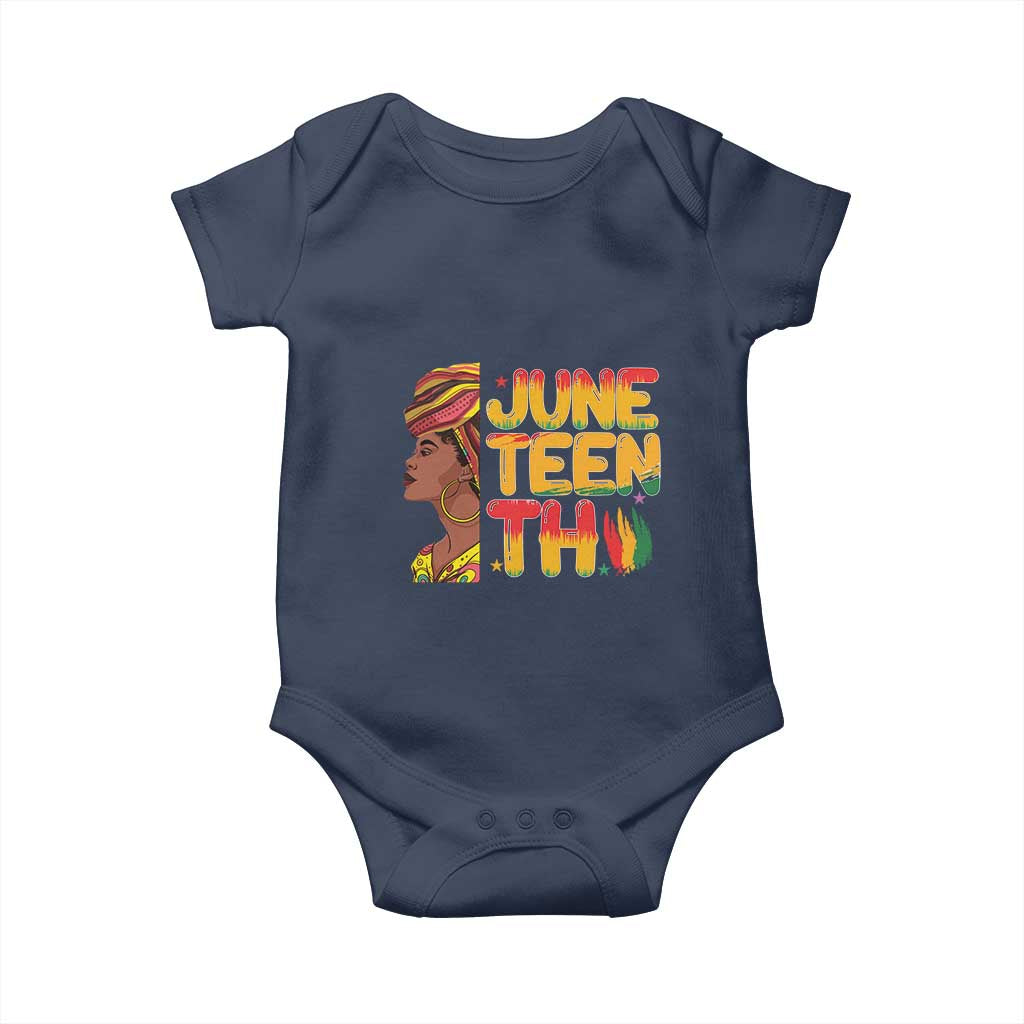 Juneteenth Black Woman Baby Onesie Black History African American Ladies TS01 Navy Print Your Wear