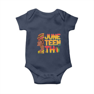 Juneteenth Black Woman Baby Onesie Black History African American Ladies TS01 Navy Print Your Wear