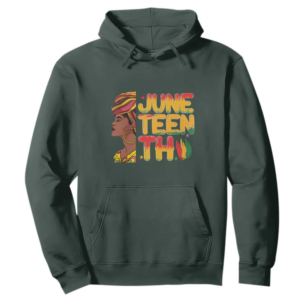 African Black History African American Ladies Juneteenth Hoodie TS01 Dark Forest Green Printyourwear