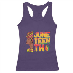 Juneteenth Black Woman Racerback Tank Top Black History African American Ladies TS01 Purple Print Your Wear