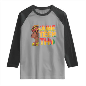 Juneteenth Black Woman Raglan Shirt Black History African American Ladies TS01 Sport Gray Black Print Your Wear