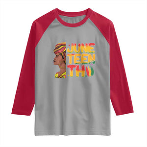 Juneteenth Black Woman Raglan Shirt Black History African American Ladies TS01 Sport Gray Red Print Your Wear