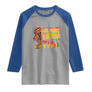 Juneteenth Black Woman Raglan Shirt Black History African American Ladies TS01 Sport Gray Royal Print Your Wear