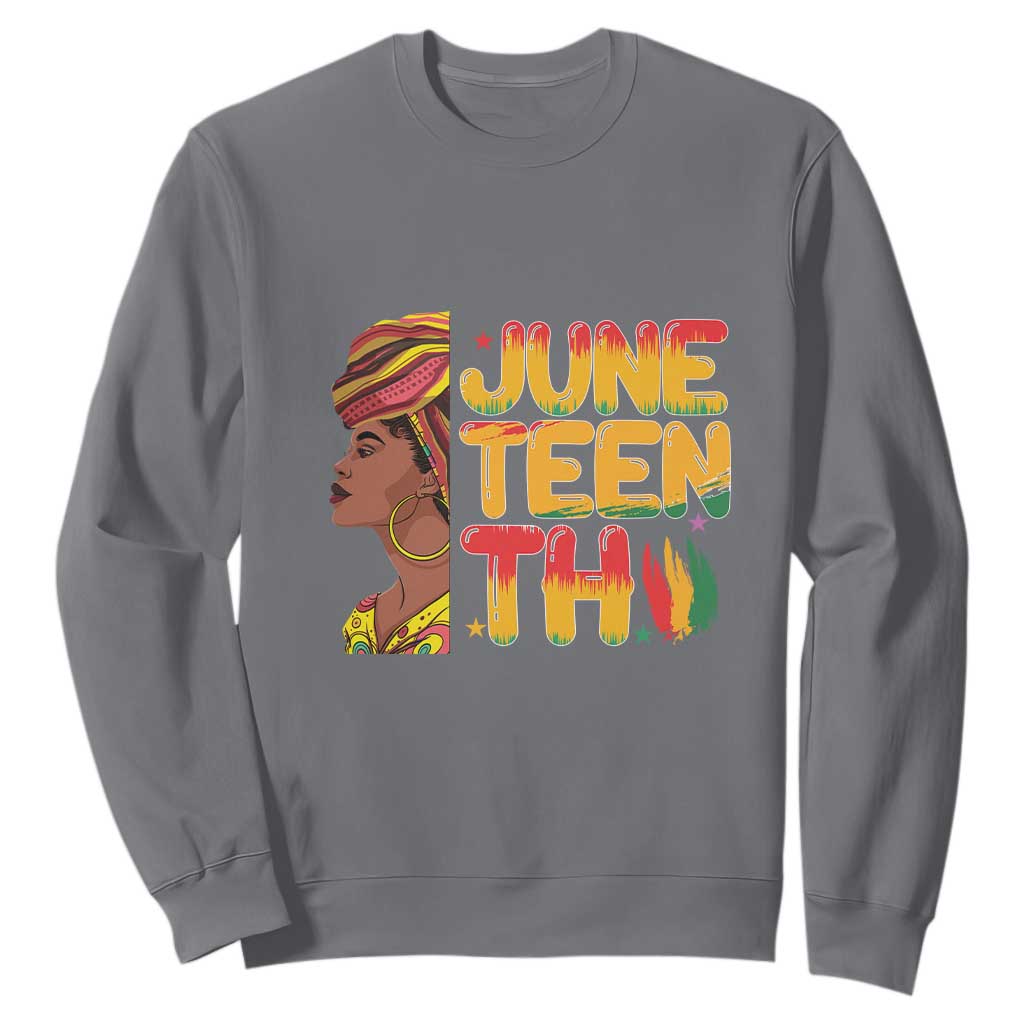 African Black History African American Ladies Juneteenth Sweatshirt TS01 Charcoal Printyourwear