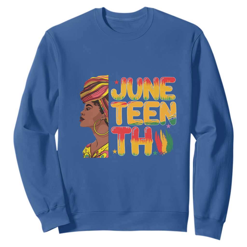 African Black History African American Ladies Juneteenth Sweatshirt TS01 Royal Blue Printyourwear