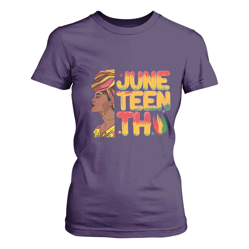Juneteenth Black Woman T Shirt For Women Black History African American Ladies TS01 Purple Print Your Wear
