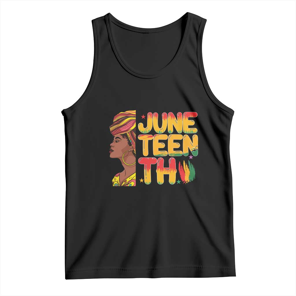Juneteenth Black Woman Tank Top Black History African American Ladies TS01 Black Print Your Wear