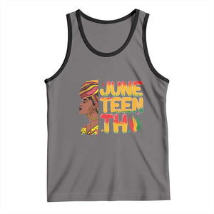 Juneteenth Black Woman Tank Top Black History African American Ladies TS01 Deep Heather Black Print Your Wear