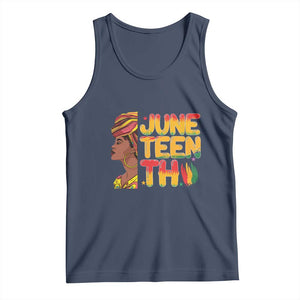 Juneteenth Black Woman Tank Top Black History African American Ladies TS01 Navy Print Your Wear