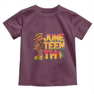 Juneteenth Black Woman Toddler T Shirt Black History African American Ladies TS01 Maroon Print Your Wear