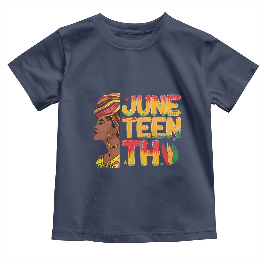 Juneteenth Black Woman Toddler T Shirt Black History African American Ladies TS01 Navy Print Your Wear