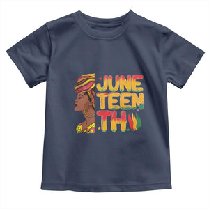 Juneteenth Black Woman Toddler T Shirt Black History African American Ladies TS01 Navy Print Your Wear