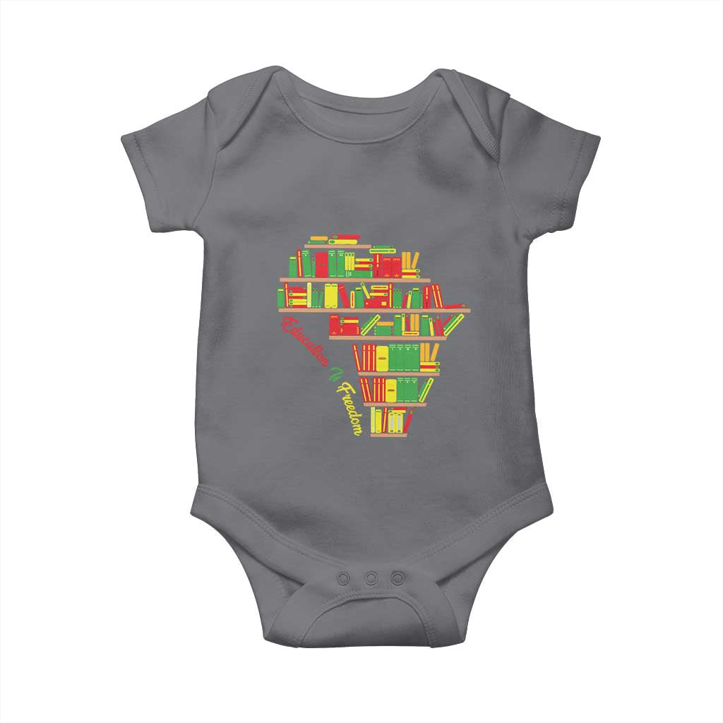 Education Is Freedom Baby Onesie African American History TS01 Charcoal Print Your Wear