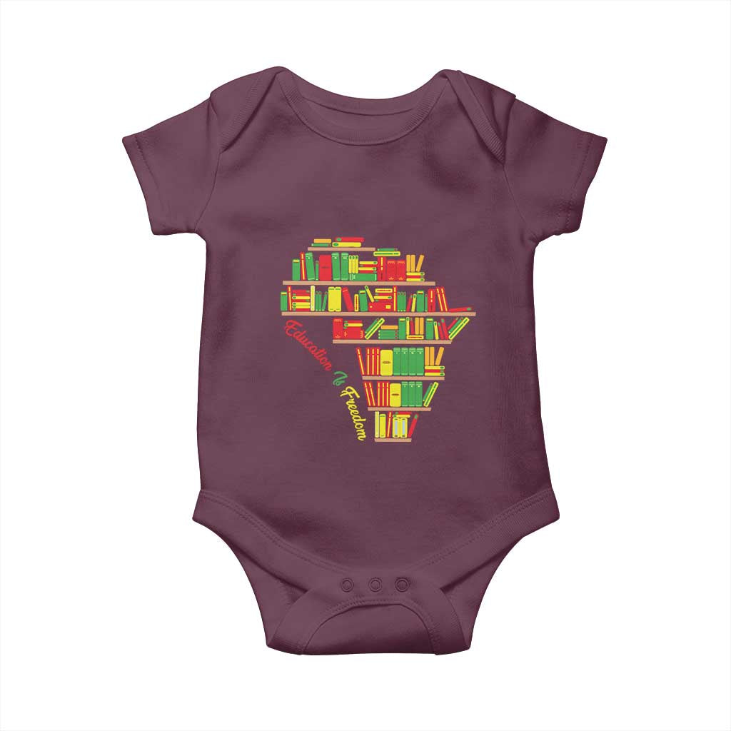 Education Is Freedom Baby Onesie African American History TS01 Maroon Print Your Wear