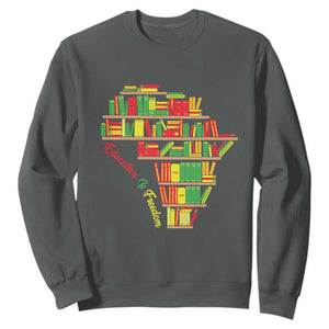 Juneteenth Sweatshirt Education Is Freedom TS01 Dark Heather Printyourwear