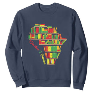 Juneteenth Sweatshirt Education Is Freedom TS01 Navy Printyourwear