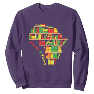 Juneteenth Sweatshirt Education Is Freedom TS01 Purple Printyourwear