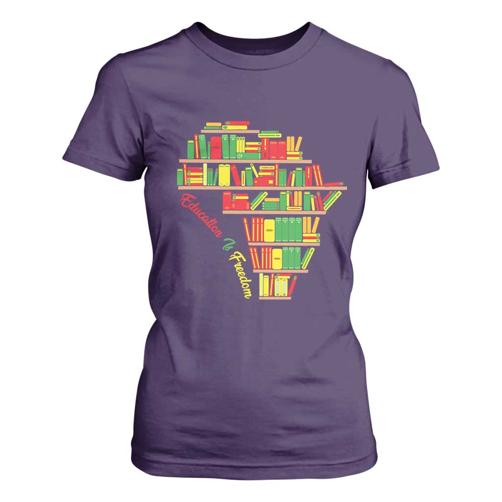 Education Is Freedom T Shirt For Women African American History TS01 Purple Print Your Wear