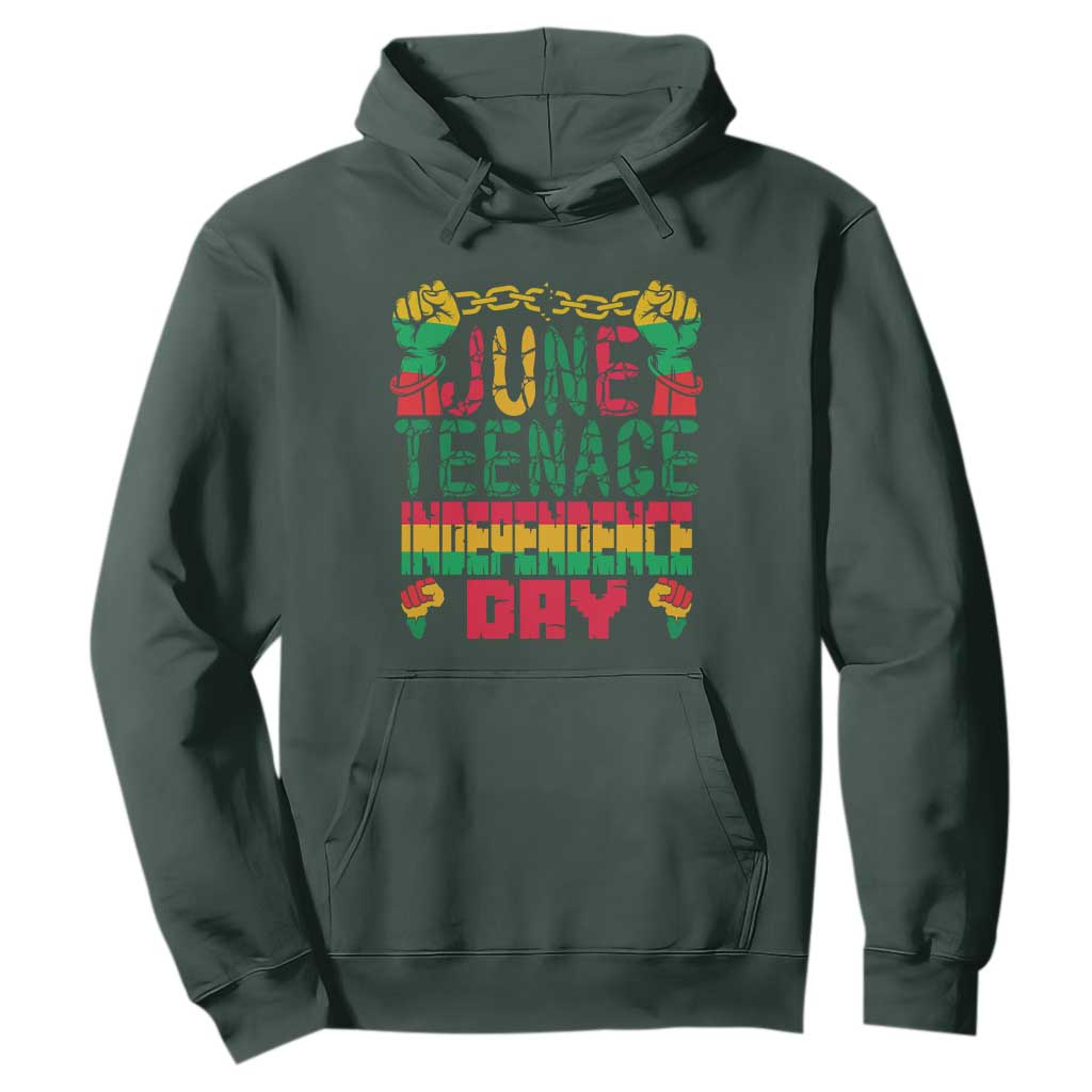 Independence Day Hoodie Juneteenth 1865 TS01 Dark Forest Green Printyourwear