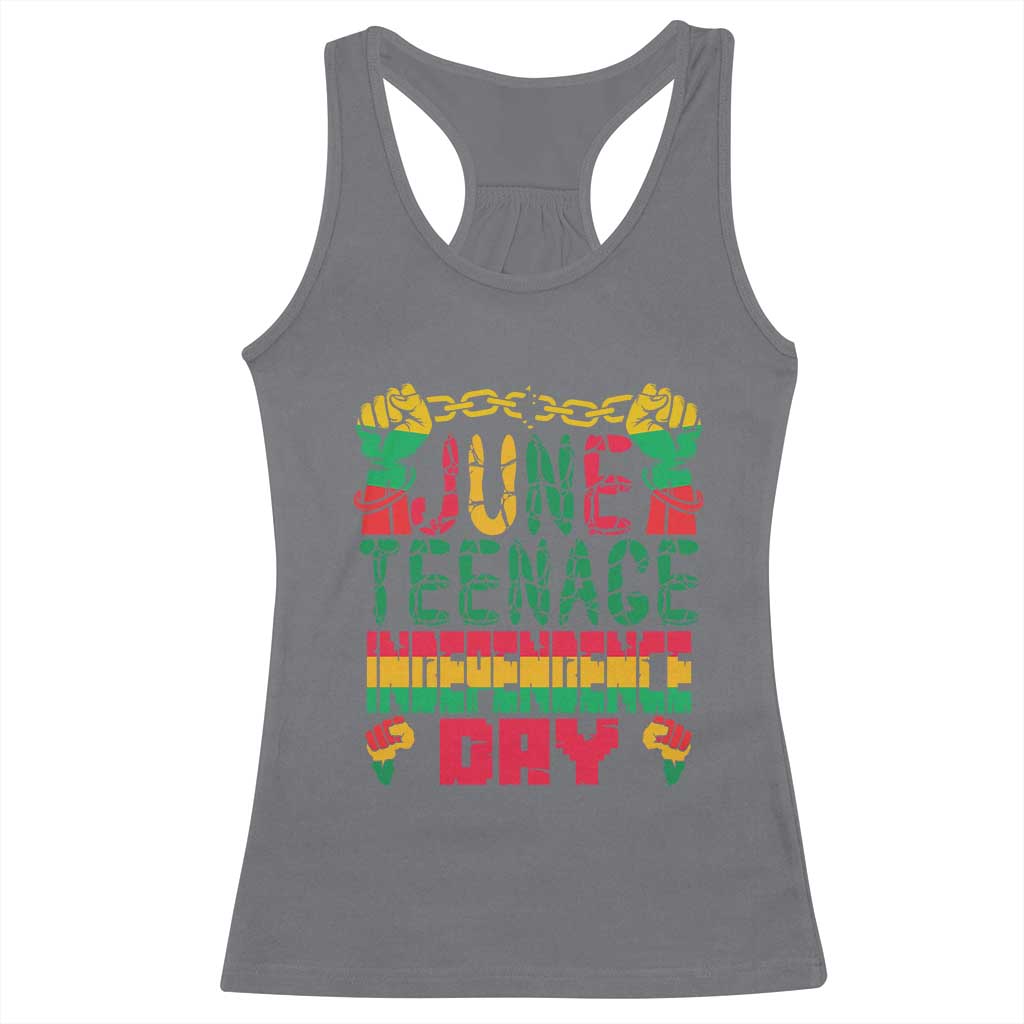Juneteenth 1865 Independence Day Racerback Tank Top TS01 Charcoal Print Your Wear