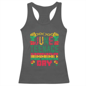 Juneteenth 1865 Independence Day Racerback Tank Top TS01 Dark Heather Print Your Wear