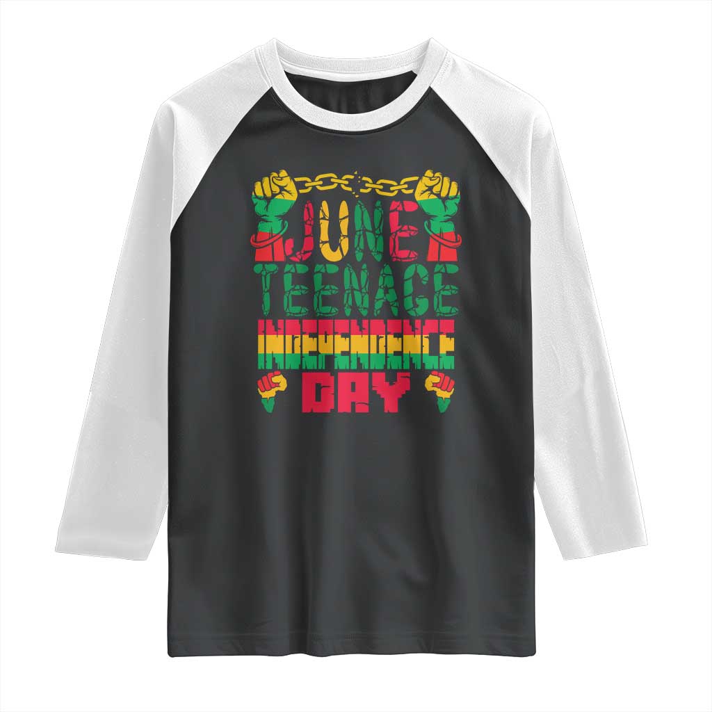 Juneteenth 1865 Independence Day Raglan Shirt TS01 Black White Print Your Wear