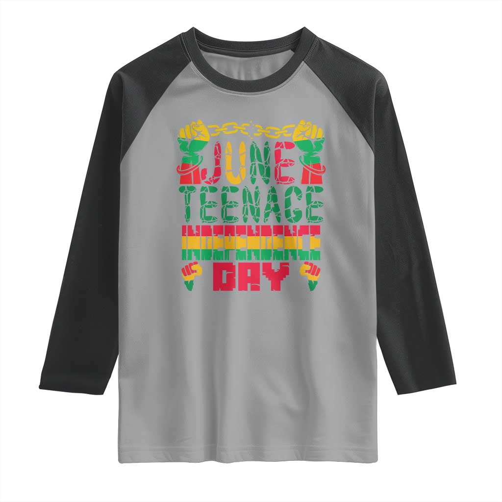 Juneteenth 1865 Independence Day Raglan Shirt TS01 Sport Gray Black Print Your Wear