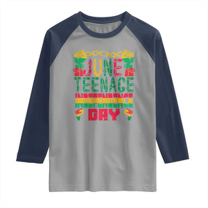 Juneteenth 1865 Independence Day Raglan Shirt TS01 Sport Gray Navy Print Your Wear
