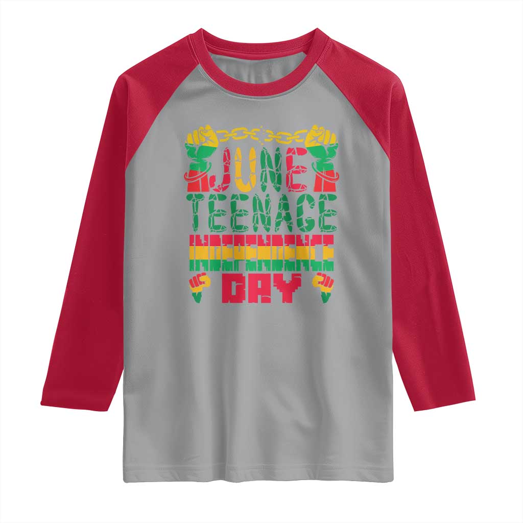 Juneteenth 1865 Independence Day Raglan Shirt TS01 Sport Gray Red Print Your Wear