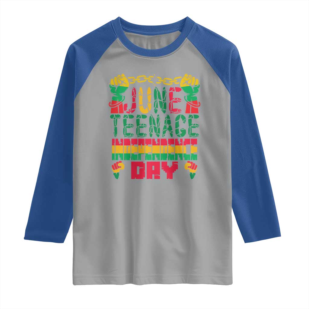 Juneteenth 1865 Independence Day Raglan Shirt TS01 Sport Gray Royal Print Your Wear