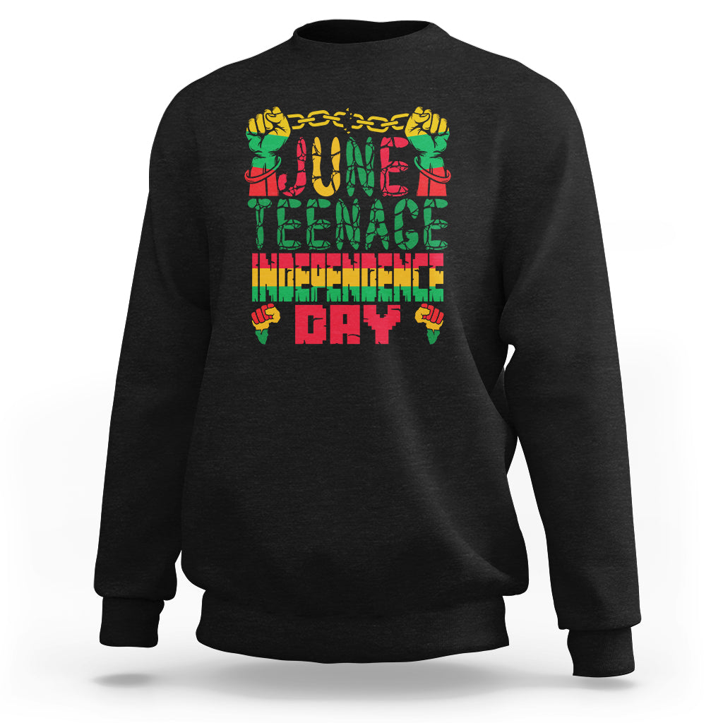 Independence Day Sweatshirt Juneteenth 1865 TS01 Black Printyourwear