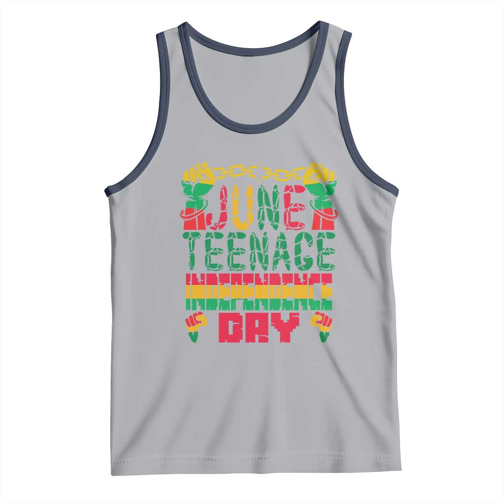 Juneteenth 1865 Independence Day Tank Top TS01 Athletic Heather Navy Print Your Wear