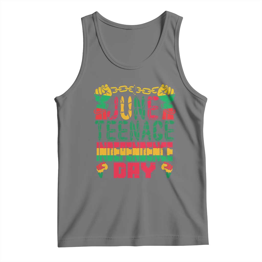 Juneteenth 1865 Independence Day Tank Top TS01 Black Heather Print Your Wear
