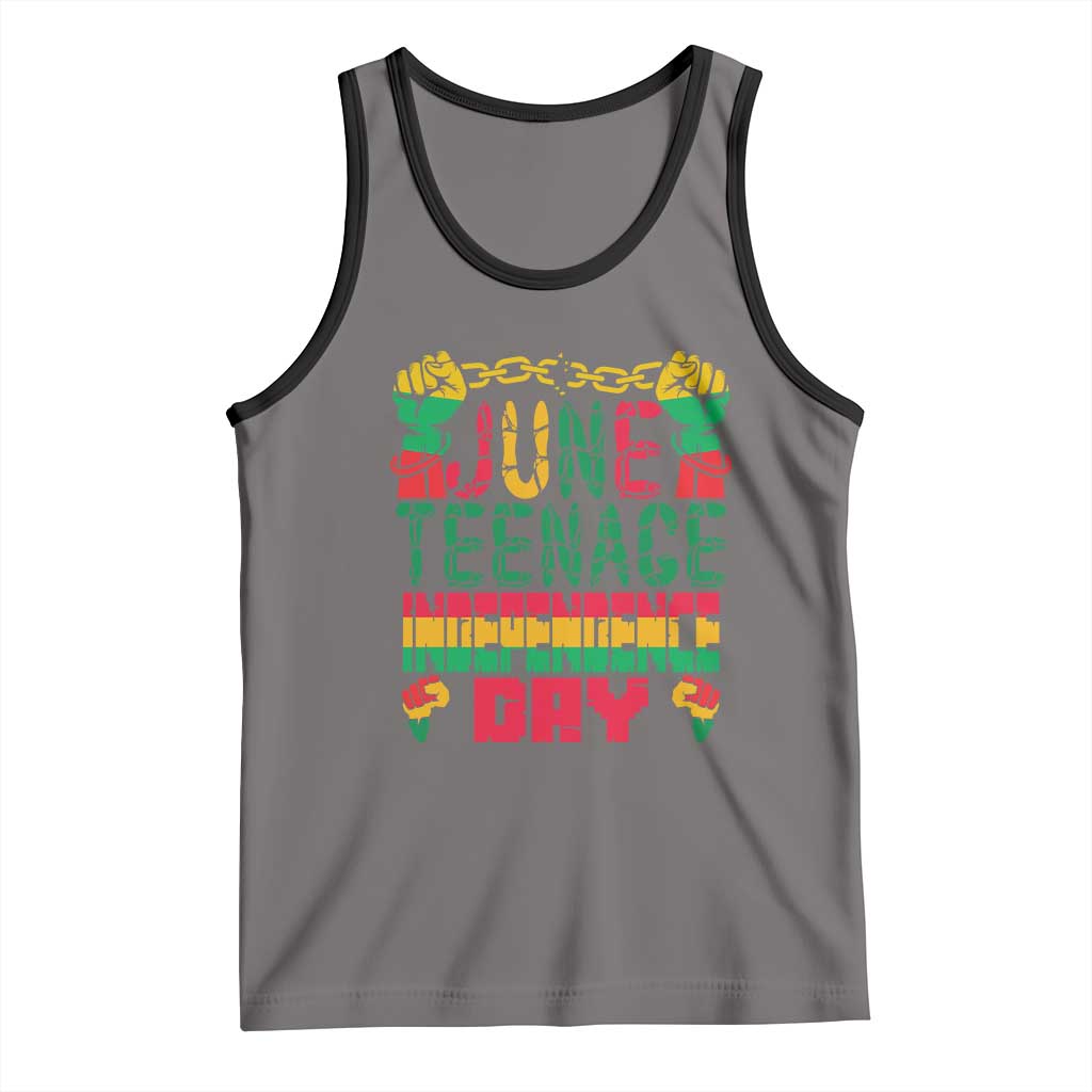 Juneteenth 1865 Independence Day Tank Top TS01 Deep Heather Black Print Your Wear
