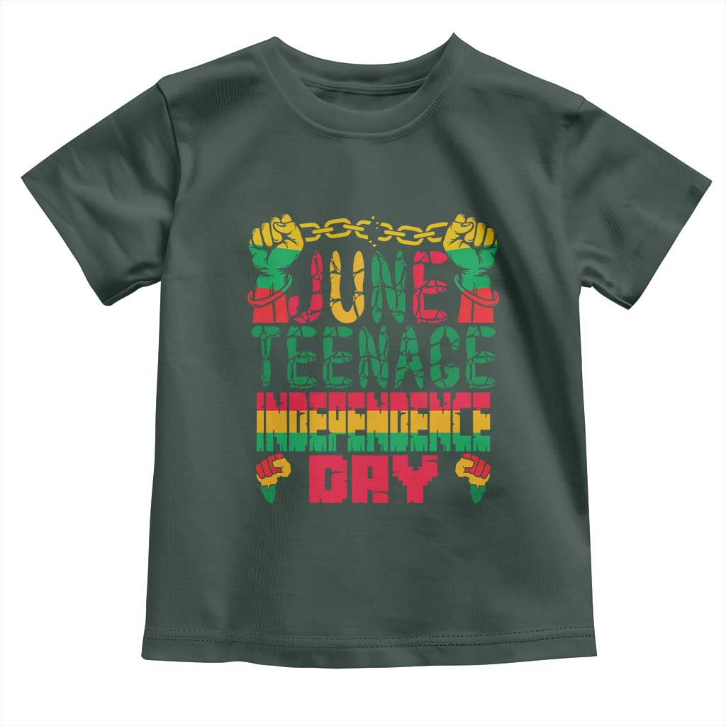 Juneteenth 1865 Independence Day Toddler T Shirt TS01 Dark Forest Green Print Your Wear