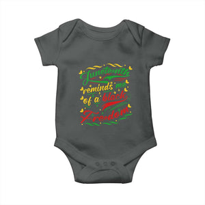 Black History Pride Baby Onesie Juneteenth Reminds Me Of a Black Freedom TS01 Dark Heather Print Your Wear