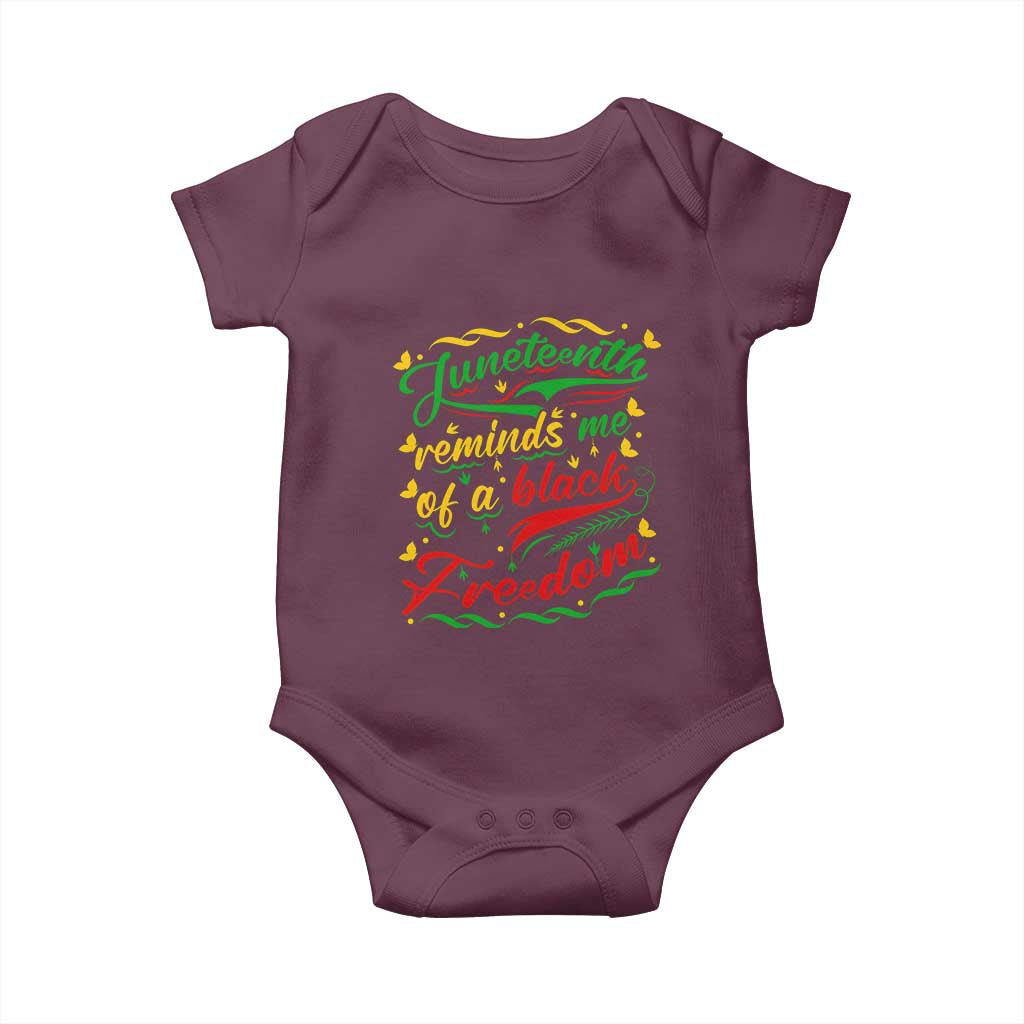 Black History Pride Baby Onesie Juneteenth Reminds Me Of a Black Freedom TS01 Maroon Print Your Wear