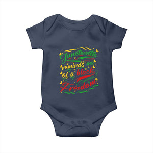 Black History Pride Baby Onesie Juneteenth Reminds Me Of a Black Freedom TS01 Navy Print Your Wear