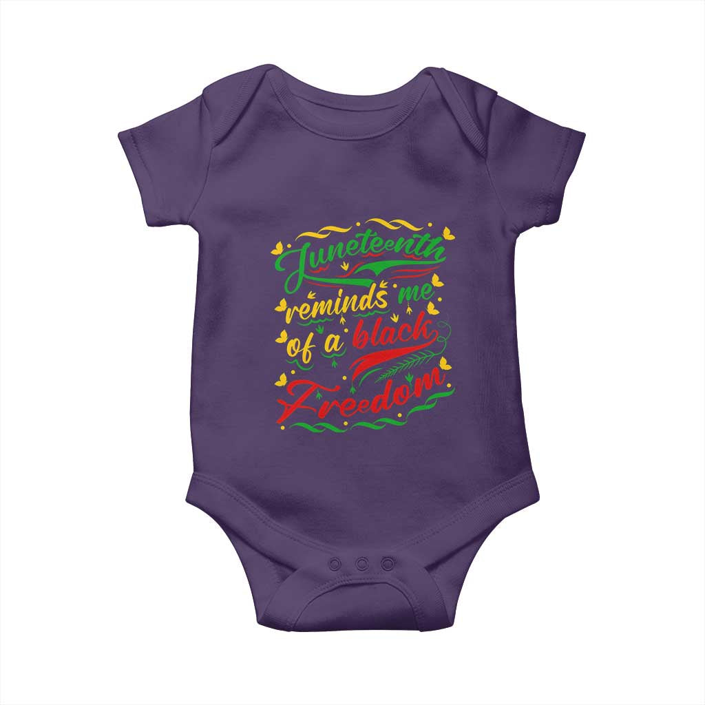 Black History Pride Baby Onesie Juneteenth Reminds Me Of a Black Freedom TS01 Purple Print Your Wear