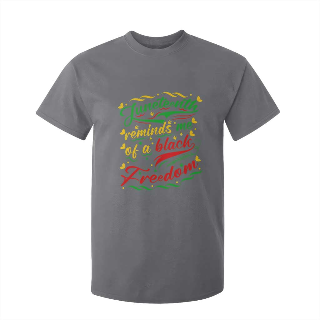 Black History Pride T Shirt For Kid Juneteenth Reminds Me Of a Black Freedom TS01 Charcoal Print Your Wear