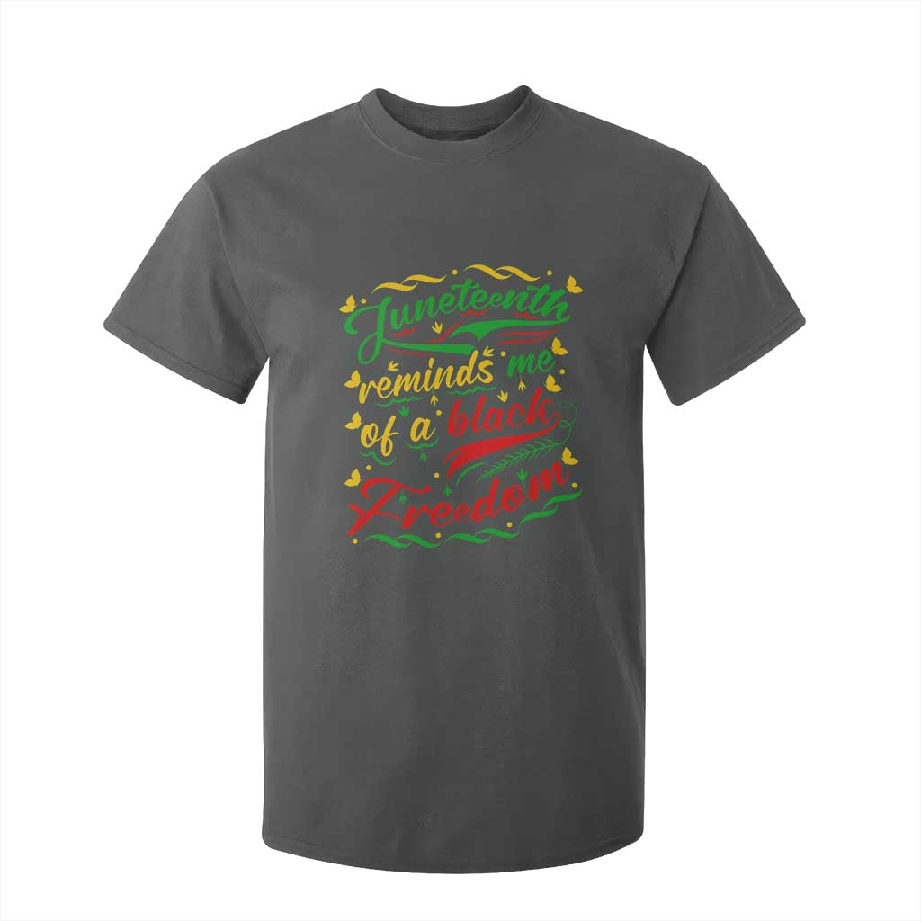 Black History Pride T Shirt For Kid Juneteenth Reminds Me Of a Black Freedom TS01 Dark Heather Print Your Wear