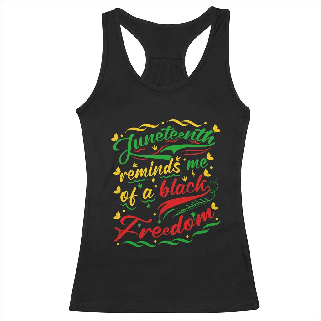 Black History Pride Racerback Tank Top Juneteenth Reminds Me Of a Black Freedom TS01 Black Print Your Wear