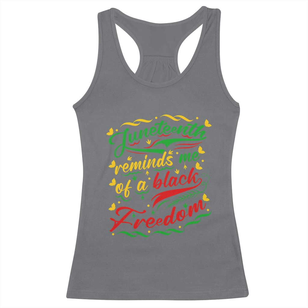 Black History Pride Racerback Tank Top Juneteenth Reminds Me Of a Black Freedom TS01 Charcoal Print Your Wear