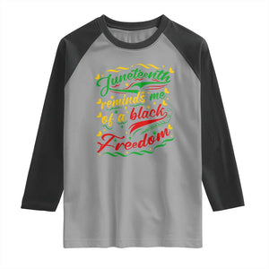 Black History Pride Raglan Shirt Juneteenth Reminds Me Of a Black Freedom TS01 Sport Gray Black Print Your Wear
