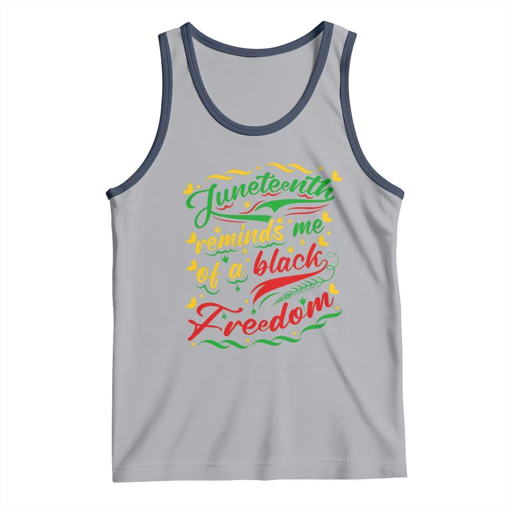 Black History Pride Tank Top Juneteenth Reminds Me Of a Black Freedom TS01 Athletic Heather Navy Print Your Wear
